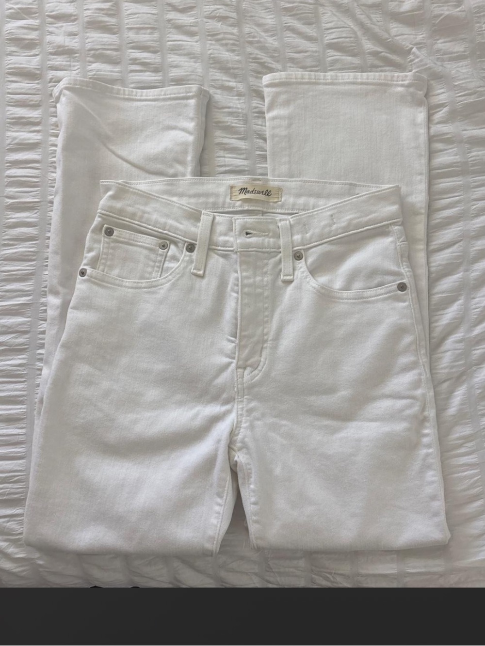 Madewell White High-Rise Straight-Leg Jeans